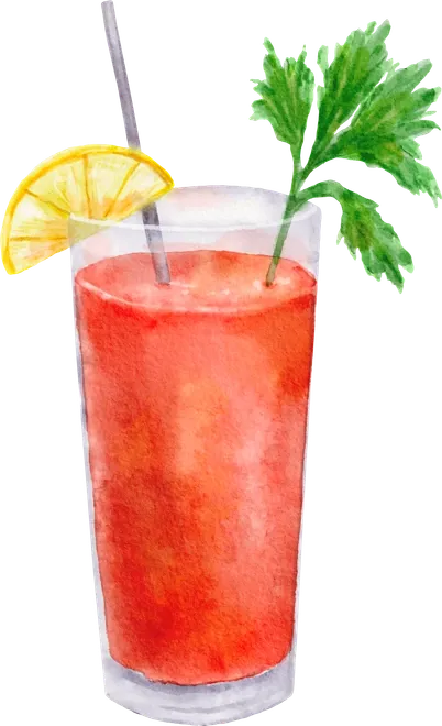Illustration aquarelle : Bloody Mary